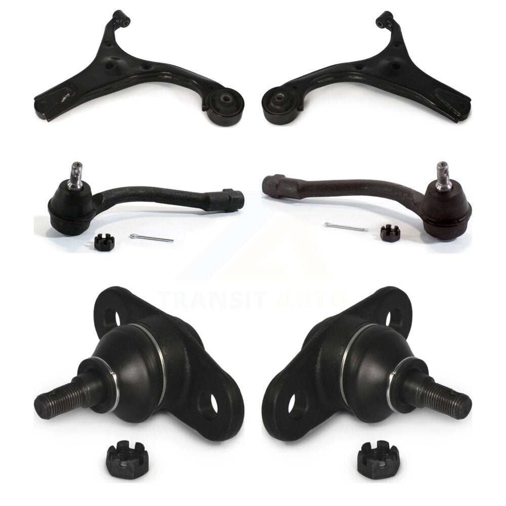 Kit d'extrémité de biellette de direction et de rotule de bras de commande avant (6 pièces) pour Kia Rio Rio5 2006 – 2011
