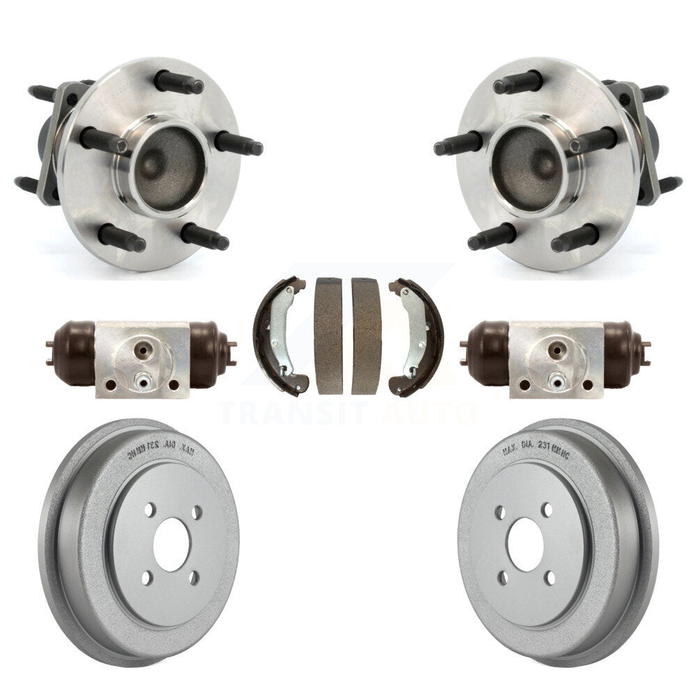 Kit de roulements de moyeu, cylindres de roue arrière, tambour et chaussures revêtus pour Saturn Ion Pontiac