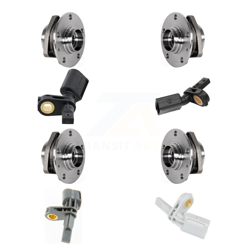 Kit de roulement de moyeu de roue avant et arrière et capteur ABS (8 pièces) pour Audi A3 Quattro S3 2018
