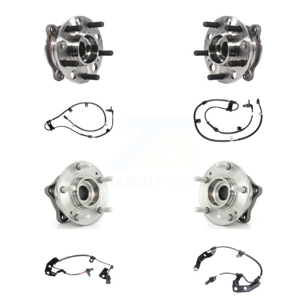 Kit de roulement de moyeu de roue avant et arrière et capteur ABS (8 pièces) pour Hyundai Santa Fe Spor