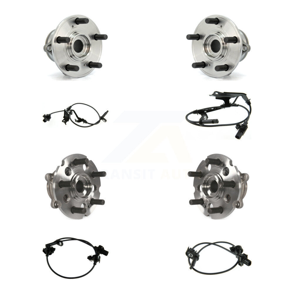 Kit de roulements et capteurs de moyeu de roue avant et arrière (8 pièces) pour Acura MDX 07-13 avec harnais