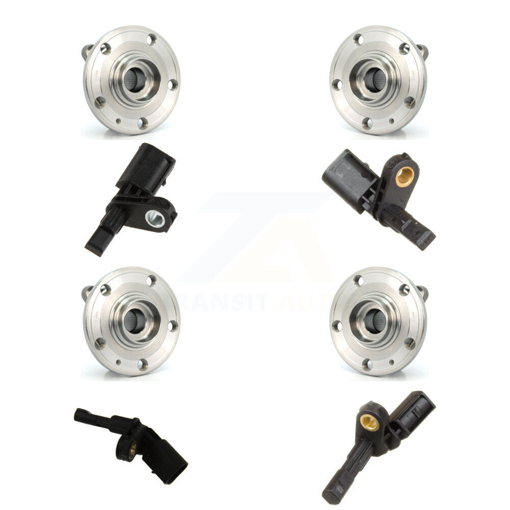 Kit de roulements et capteurs de moyeu de roue avant et arrière (8 pièces) pour Volkswagen Passat Audi A3 C
