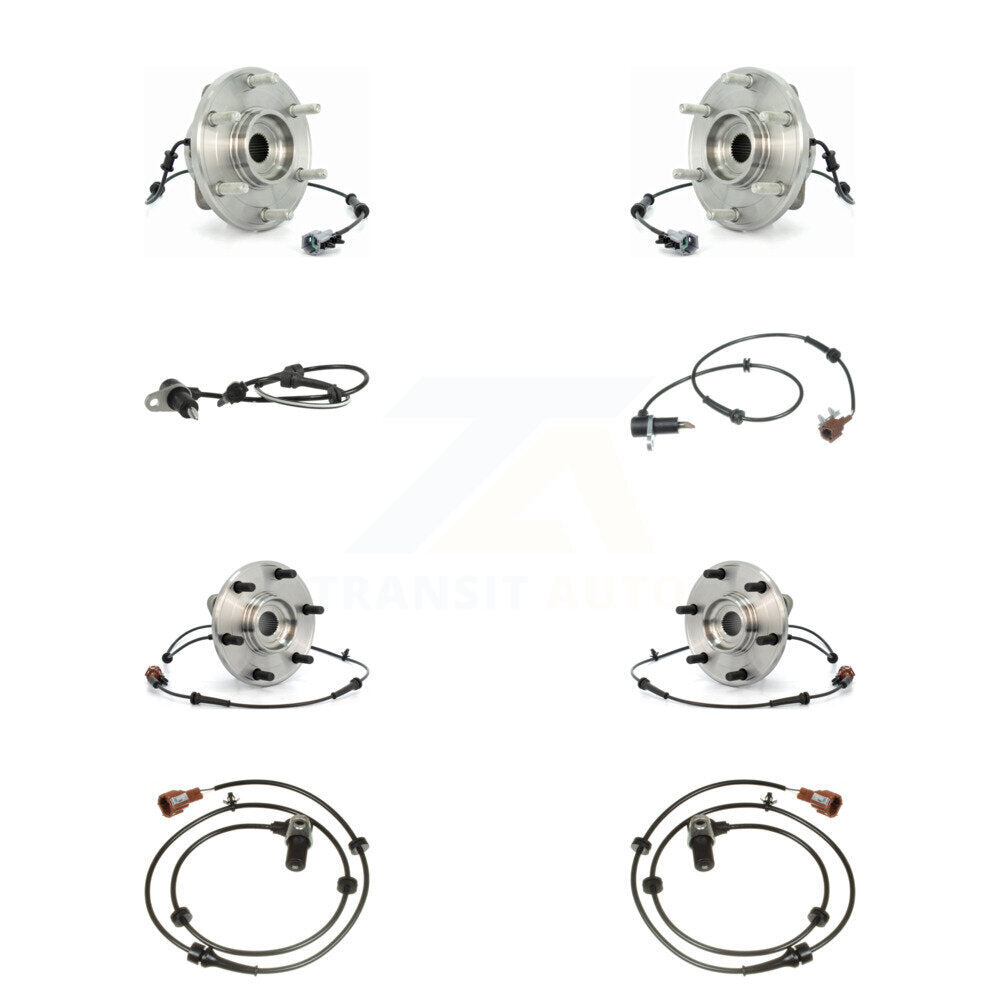 Kit de roulement de moyeu de roue avant et arrière et capteur ABS supplémentaire (8 pièces) pour Nissan Pathfinder