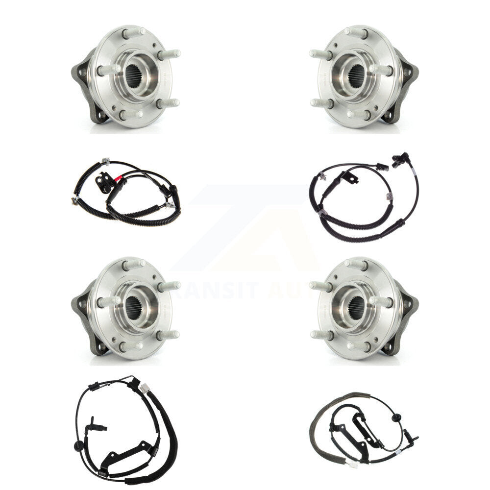 Kit de capteurs de roulement de moyeu de roue avant et arrière (8 pièces) pour Hyundai Santa Fe avec harnais