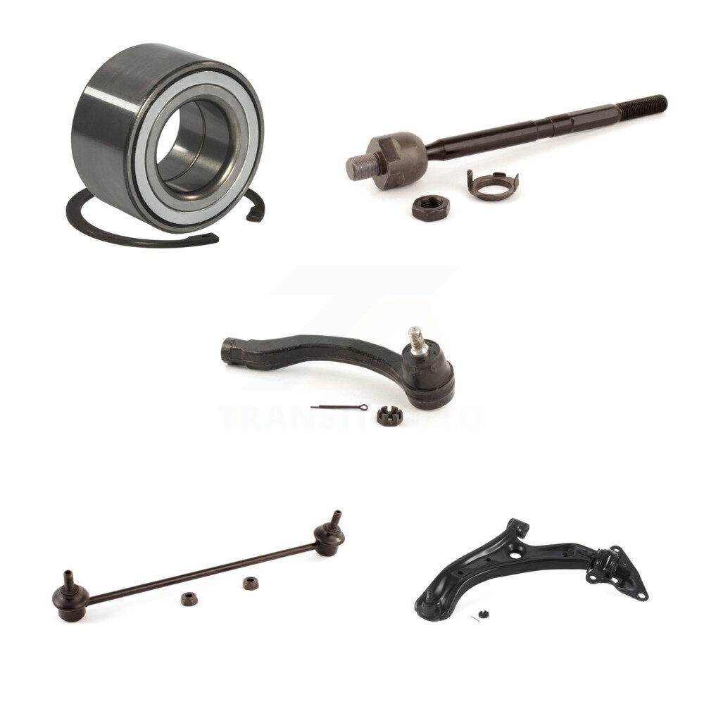 Kit de liaison de biellette de direction, roulement de roue avant gauche, bras de commande inférieur (5 pièces) pour Honda Fit