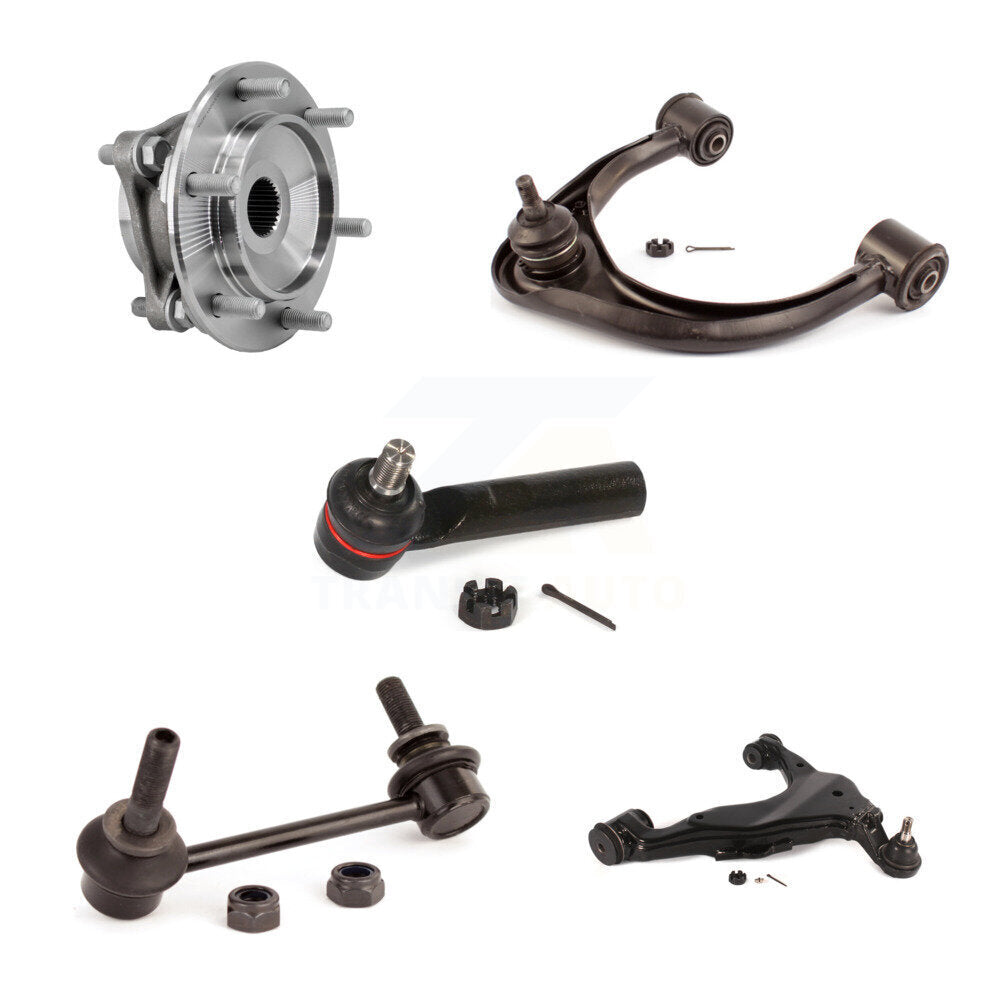 Kit de biellette de direction extérieure et lien de bras de commande supérieur inférieur de roulement avant gauche (5 pièces) pour F