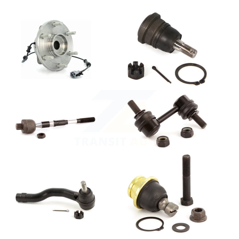 Kit de liaison de biellette de direction, roulement avant gauche, joint à rotule supérieur et inférieur (6 pièces) pour Nissan QX5