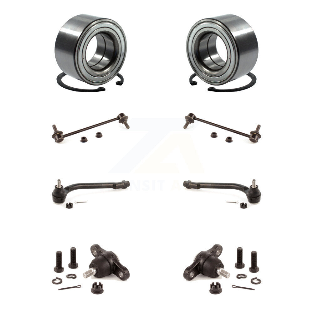 Kit de liaison de biellette de direction extérieure de rotule inférieure de roulement avant (8 pièces) pour Hyundai Elantra