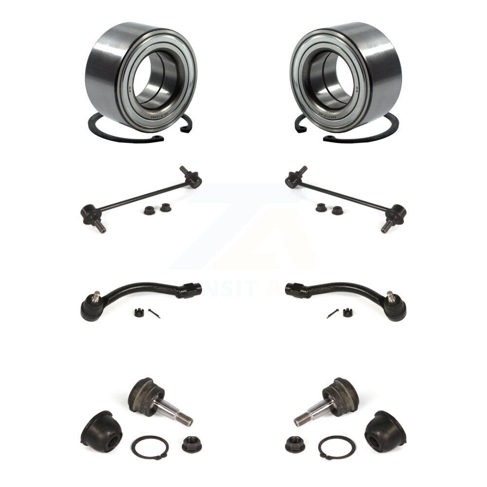 Kit de liaison de biellette de direction extérieure de rotule inférieure de roulement avant (8 pièces) pour Hyundai Elantra