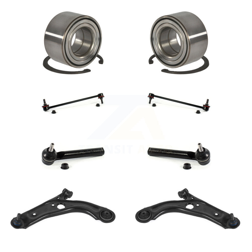 Kit de liaison de biellette de direction extérieure, roulement de roue avant, bras de commande inférieur (8 pièces) pour Fiat 500