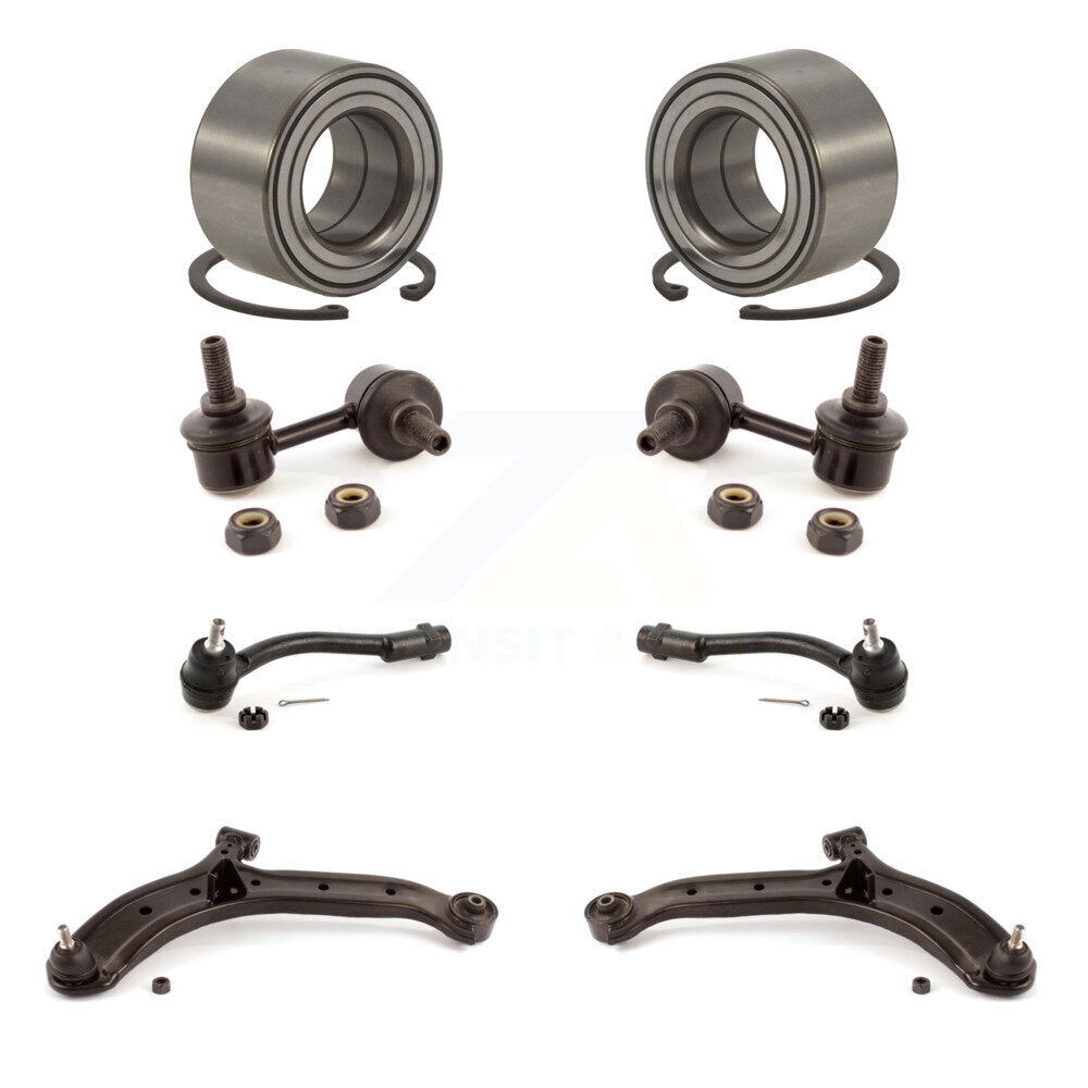 Kit de liaison de biellette de direction extérieure, bras de commande inférieur, roulement avant (8 pièces) pour Hyundai Accent