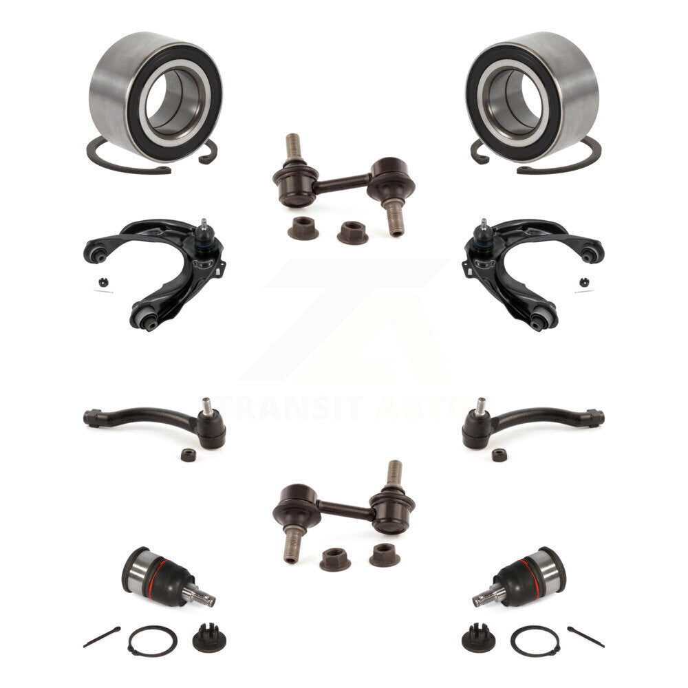 Kit de liaison d'extrémité de biellette de direction extérieure, roulement avant, bras de commande supérieur, rotule inférieure, pour