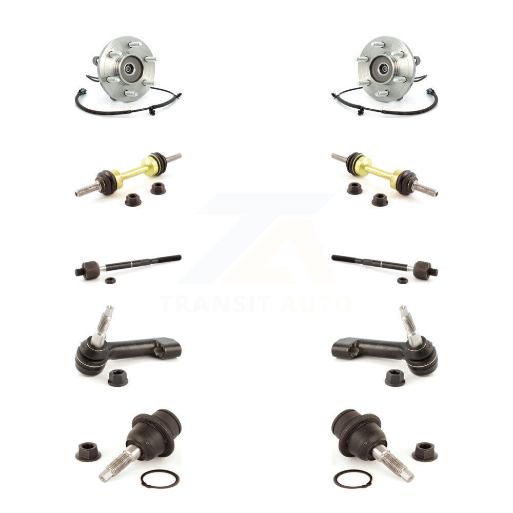 Kit de liaison de biellette de direction intérieure et extérieure de rotule inférieure de roulement avant (10 pièces) pour Ford 4WD