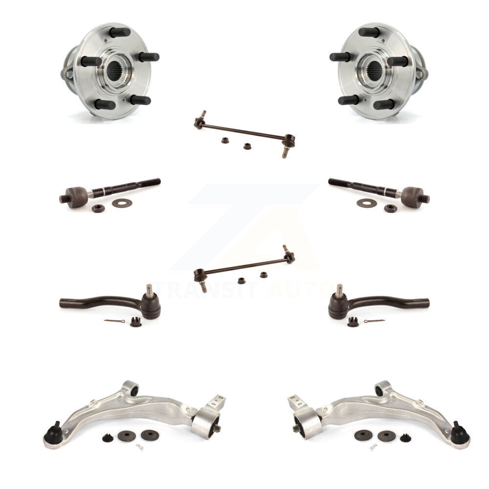 Kit de liaison de biellette de direction intérieure et extérieure de bras inférieur de roulement avant (10 pièces) pour Acura MDX 07-13
