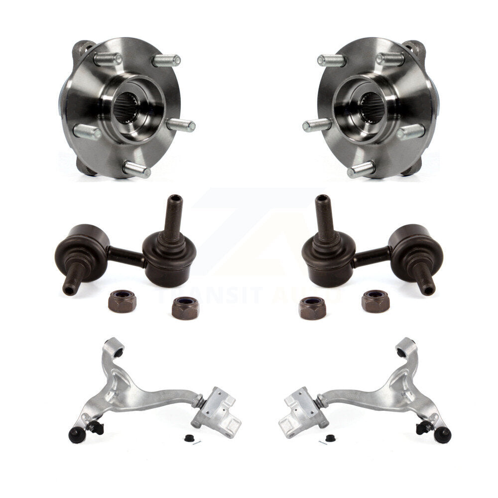Kit de liaison de bras de commande inférieur, roulement de moyeu avant (6 pièces) pour INFINITI G37 G35 G25 Q40
