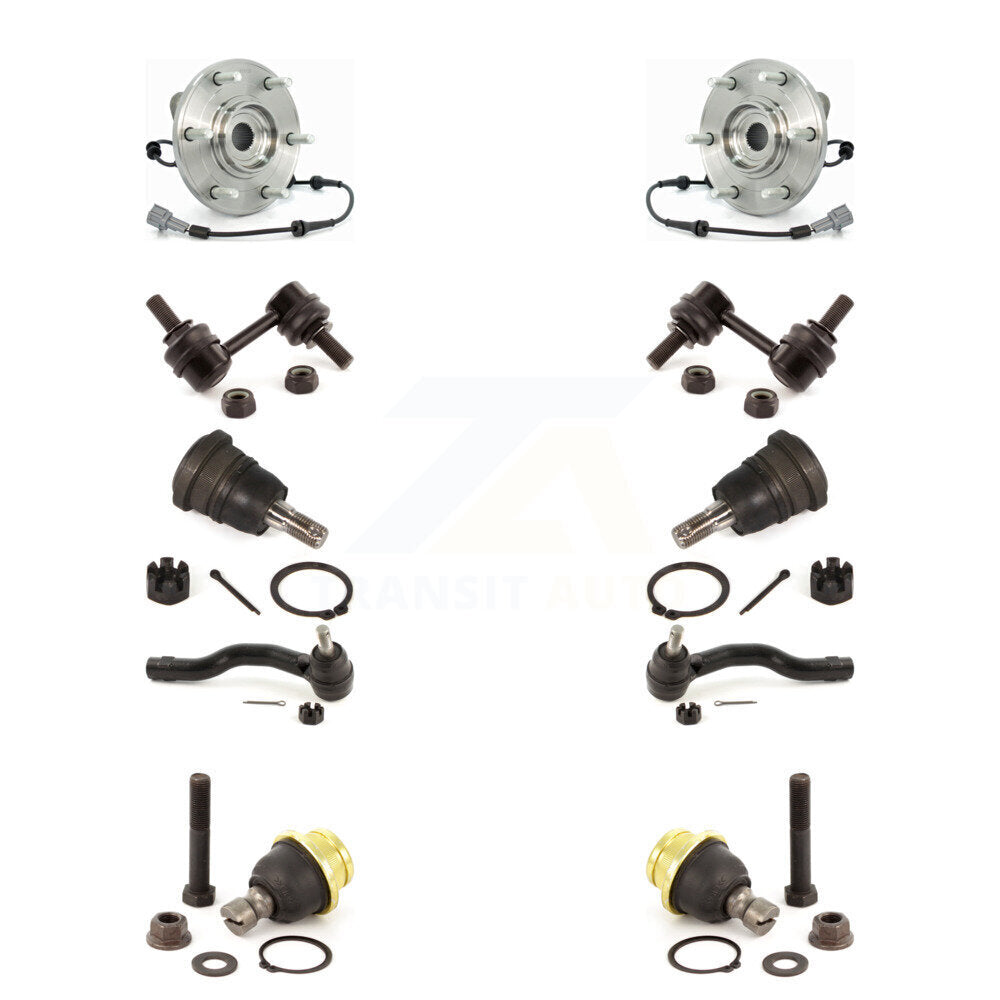 Kit de biellette de direction et de liaison extérieure de rotule inférieure supérieure de roulement avant (10 pièces) pour Nissan