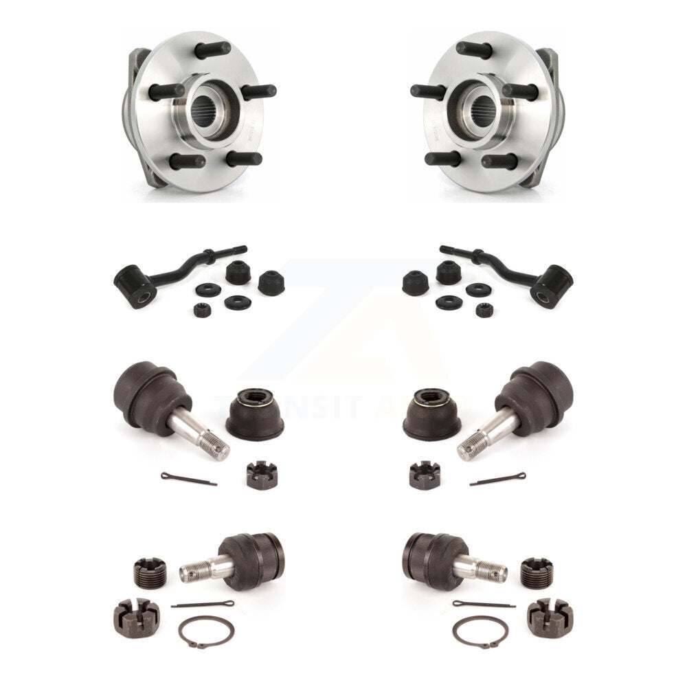 Kit de roulement de moyeu avant, joint à rotule inférieur supérieur et barre stabilisatrice pour Jeep Cheroke