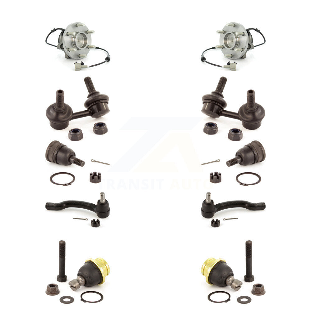 Kit de biellette de direction et de liaison extérieure de rotule inférieure supérieure de roulement avant (10 pièces) pour Nissan