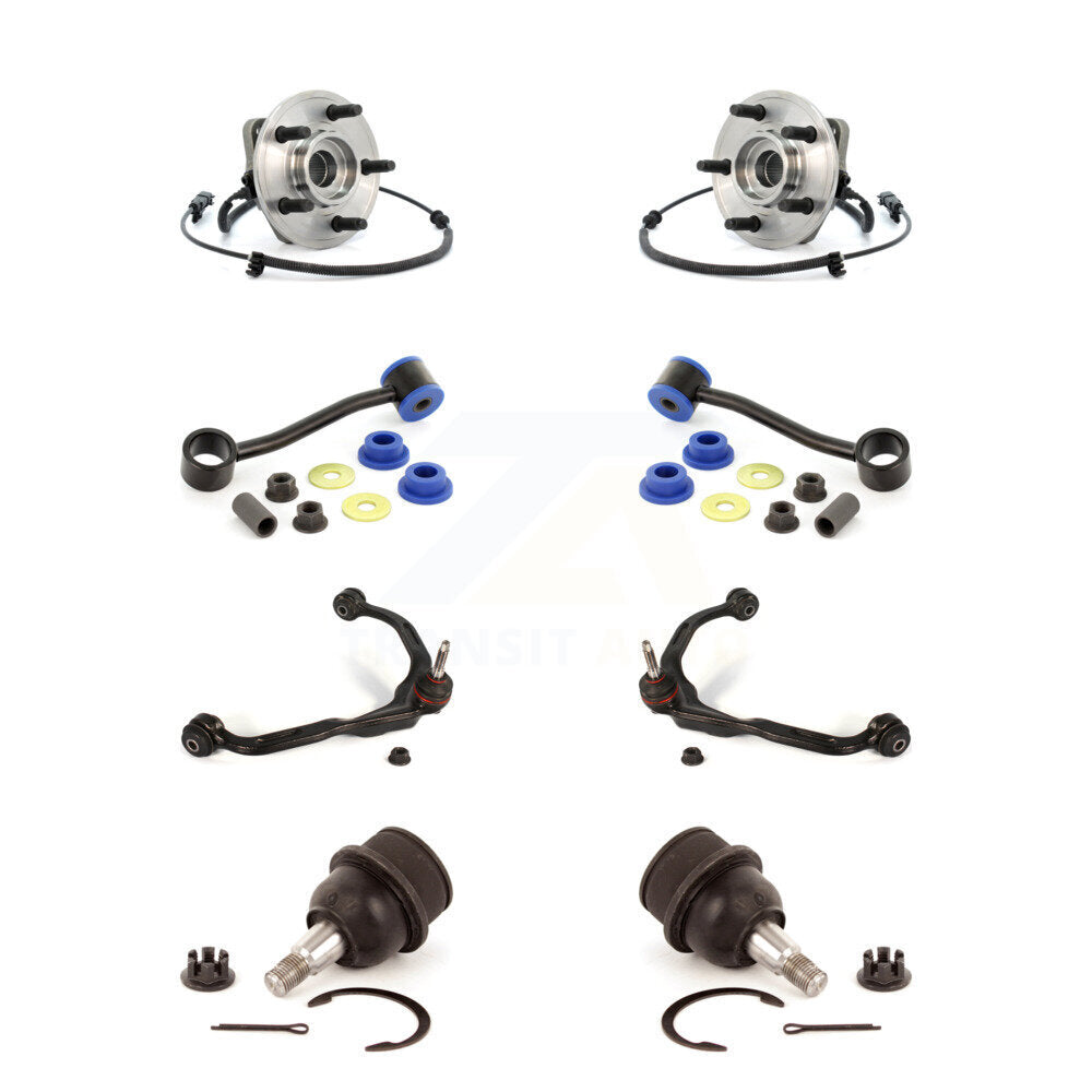 Kit de bras supérieur et de liaison de rotule inférieure de roulement avant (8 pièces) pour Jeep Liberty Dodge