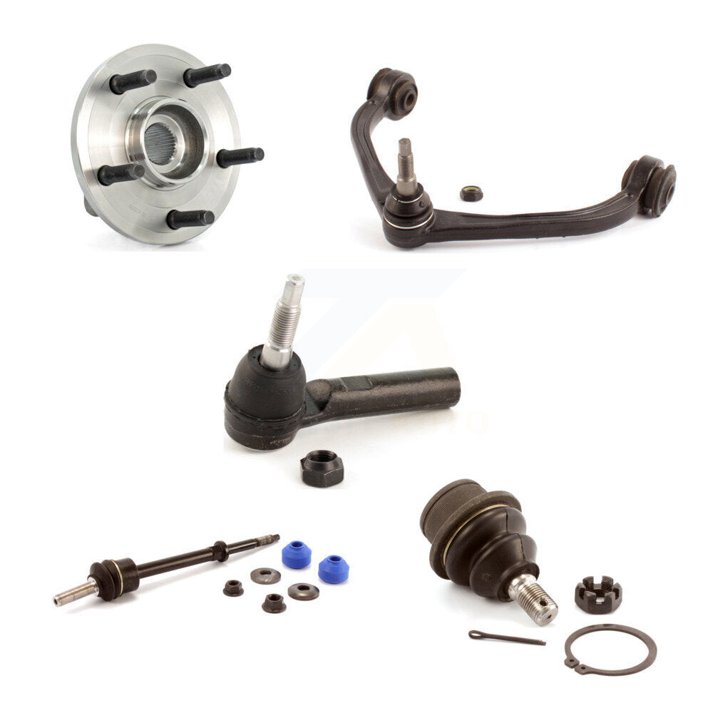 Kit de liaison de roulement avant droit, bras supérieur, rotule inférieure et biellette de direction extérieure pour