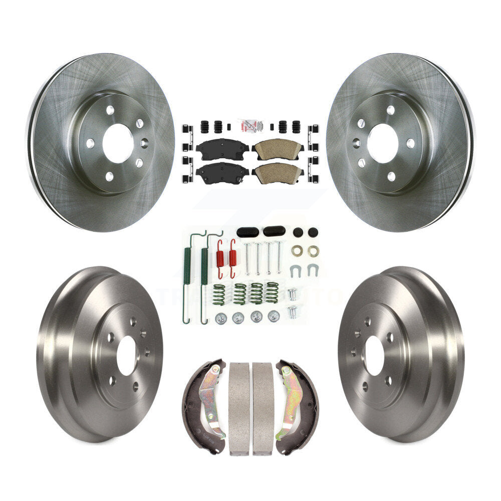 Rotors de frein à disque avant et arrière, plaquettes en céramique et Kit de tambour (7 pièces) pour Chevrolet Soni