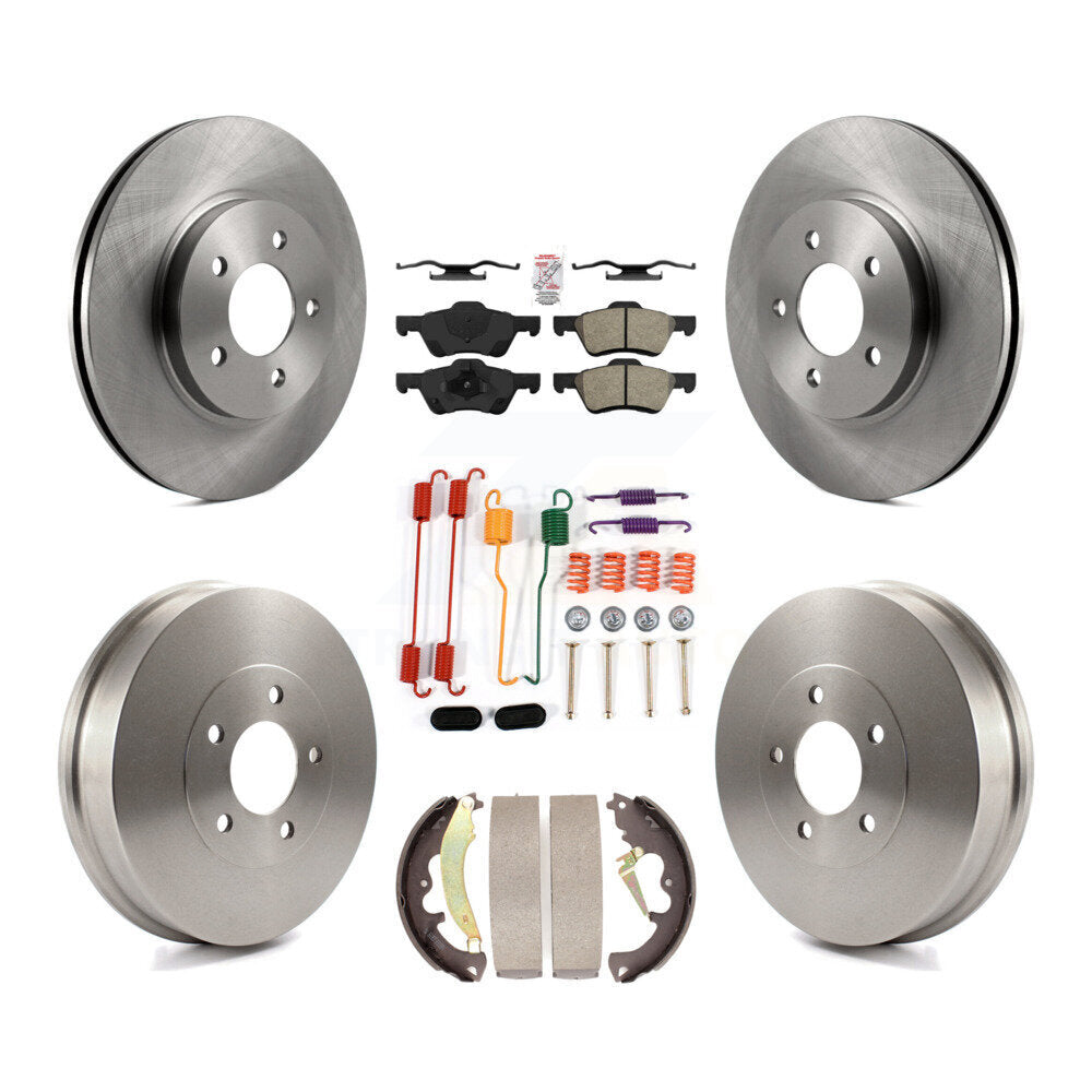 Rotors de frein avant et arrière, Kit de plaquettes et tambours semi-métalliques (7 pièces) pour Ford Escape Mazd