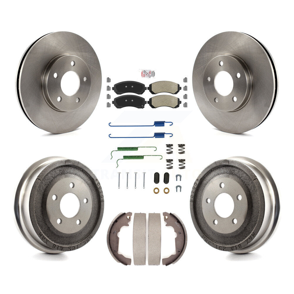 Rotor de frein à disque avant et arrière, Kit de plaquettes et de tambour semi-métalliques (7 pièces) pour Pontiac Azte