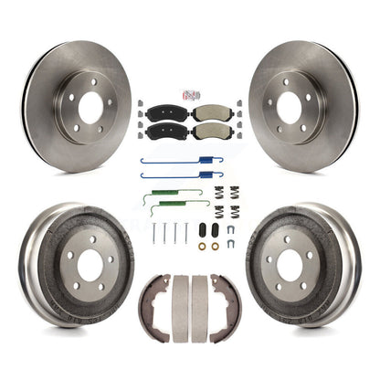 Rotor de frein à disque avant et arrière, Kit de plaquettes et de tambour semi-métalliques (7 pièces) pour Pontiac Azte