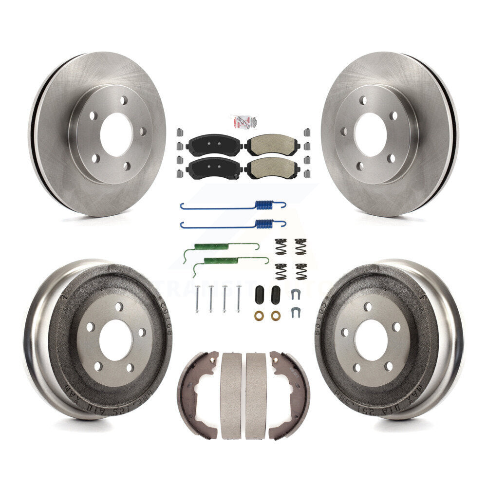 Rotor de frein à disque avant et arrière, Kit de plaquettes et de tambour semi-métalliques (7 pièces) pour Pontiac Azte