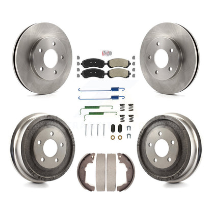 Rotor de frein à disque avant et arrière, Kit de plaquettes et de tambour semi-métalliques (7 pièces) pour Pontiac Azte