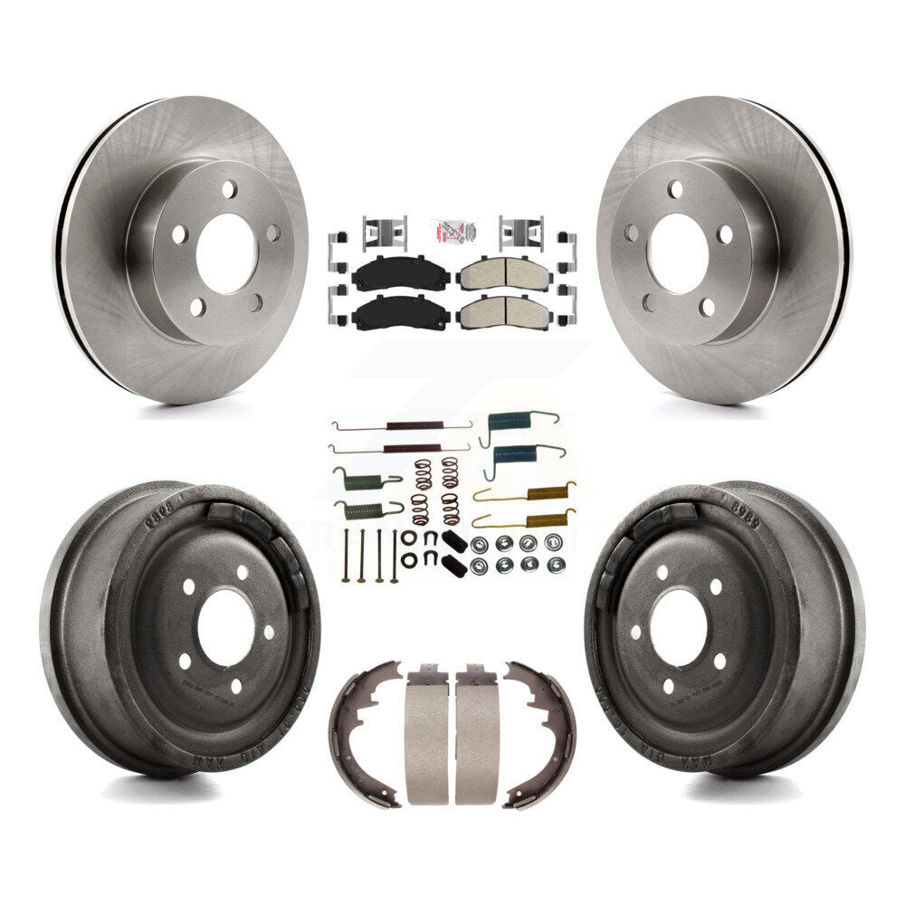 Rotors de frein avant et arrière, Kit de plaquettes et tambour semi-métalliques (7 pièces) pour Ford Ranger Mazd