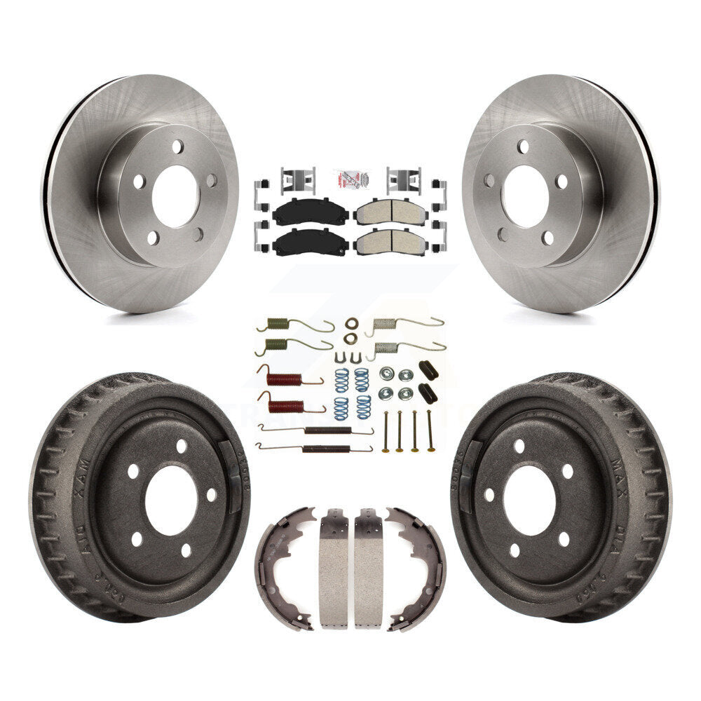 Rotors de frein avant et arrière, Kit de plaquettes et tambour semi-métalliques (7 pièces) pour Ford Ranger Mazd