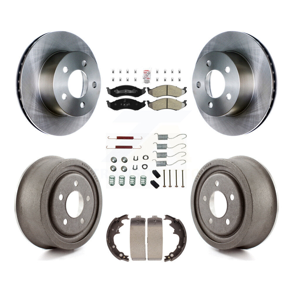 Rotor de frein à disque avant et arrière, Kit de plaquettes et de tambour semi-métalliques (7 pièces) pour Jeep Wrangle