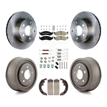 Rotor de frein à disque avant et arrière, Kit de plaquettes et de tambour semi-métalliques (7 pièces) pour Jeep Wrangle