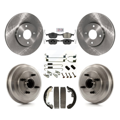 Rotors de frein à disque avant et arrière, Kit de plaquettes et de tambour semi-métalliques (7 pièces) pour Ford Focu
