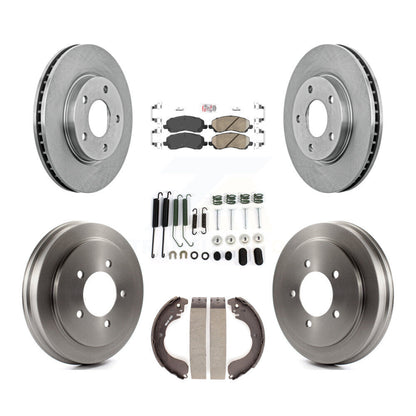 Rotors de frein à disque avant et arrière, plaquettes en céramique et Kit de tambour (7 pièces) pour Dodge Caliber