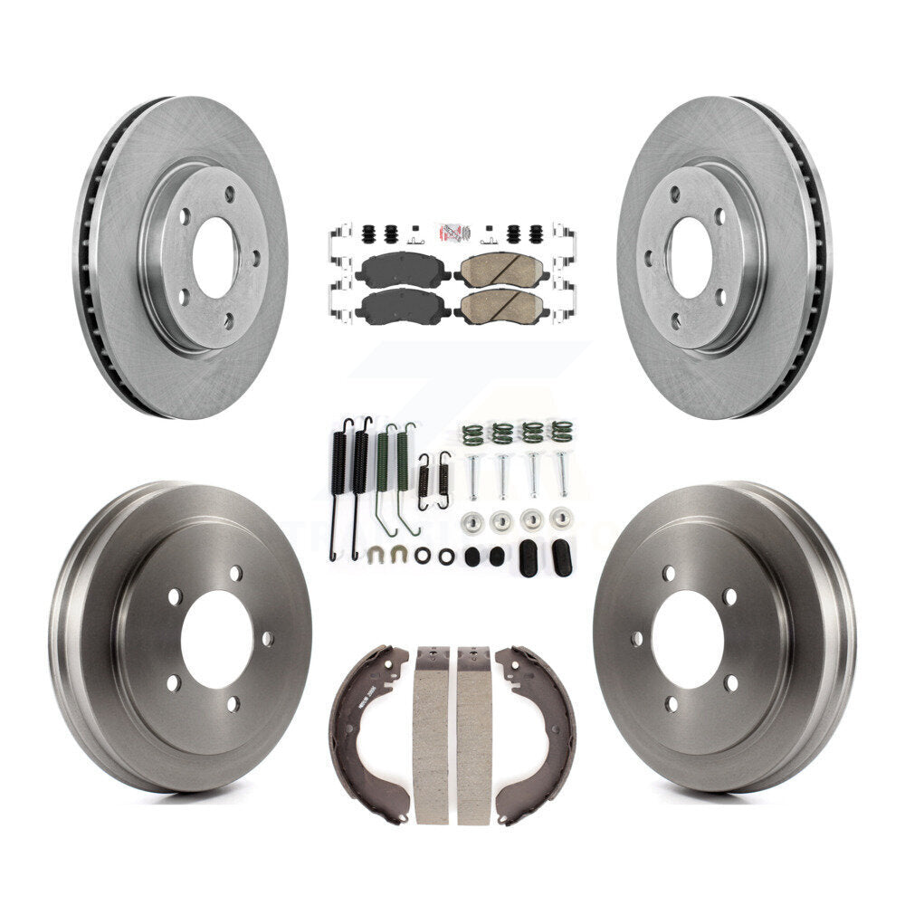 Rotors de frein à disque avant et arrière, plaquettes en céramique et Kit de tambour (7 pièces) pour Dodge Caliber