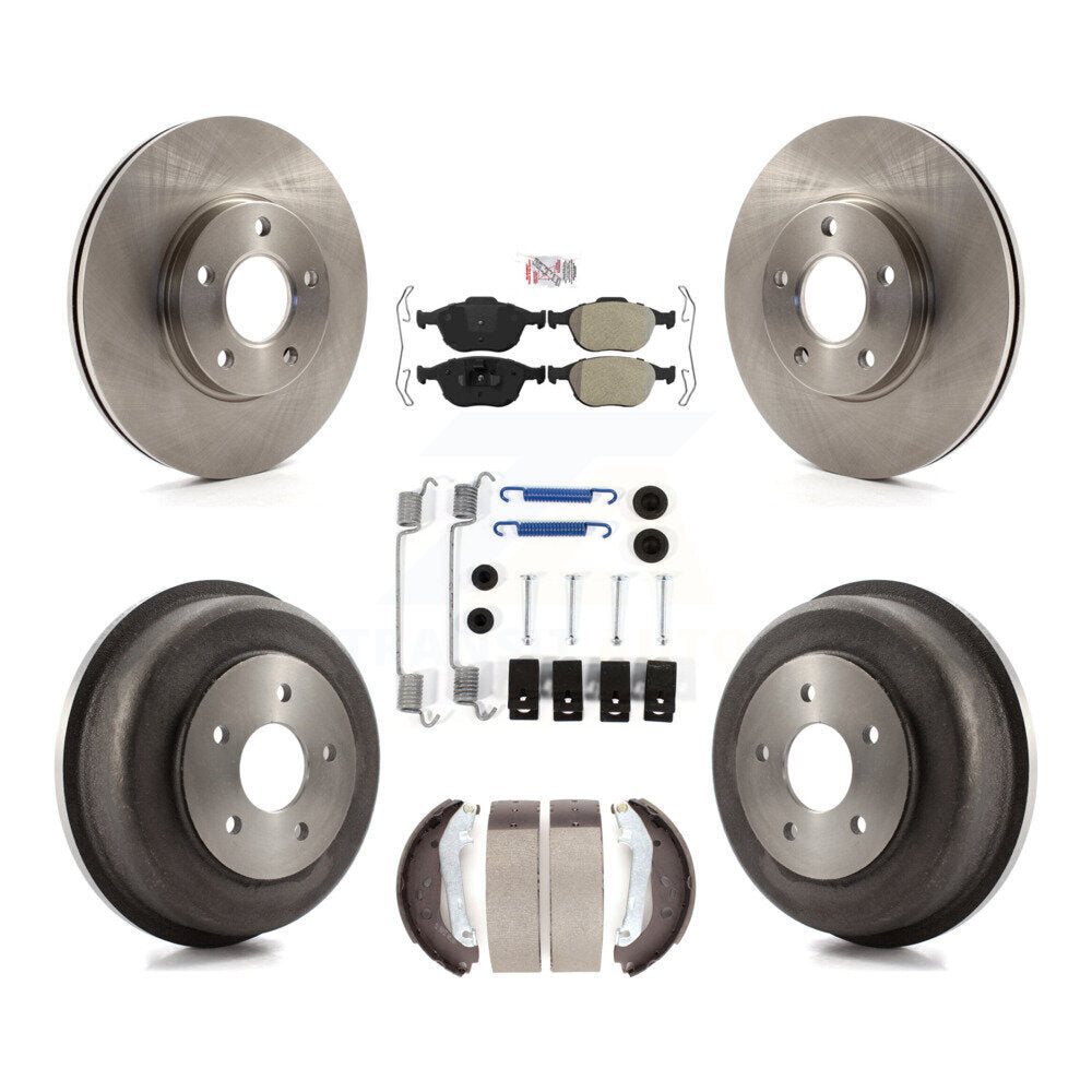 Kit de tambour à plaquettes semi-métalliques pour Rotor de frein avant et arrière (7 pièces) pour Ford Transit Connect