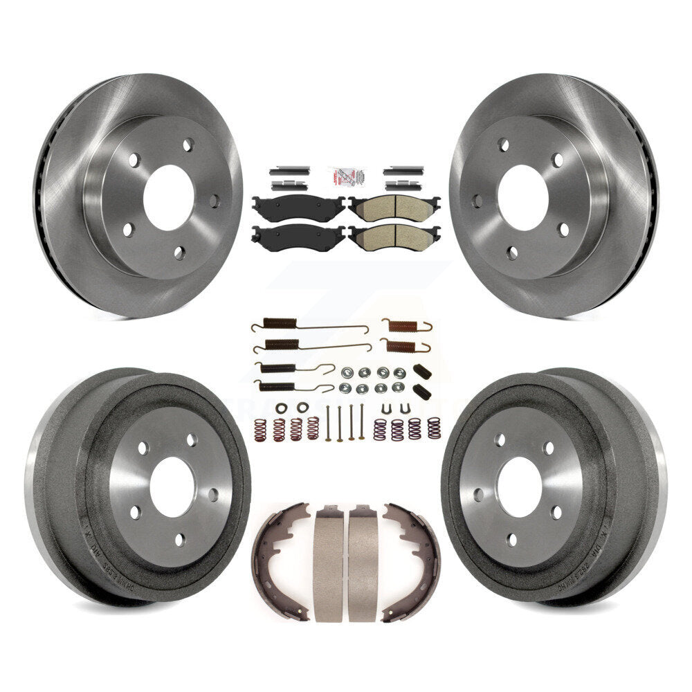 Kit de plaquettes et de tambour semi-métalliques pour Rotor de frein avant et arrière (7 pièces) pour Dodge Ram 1500 RW