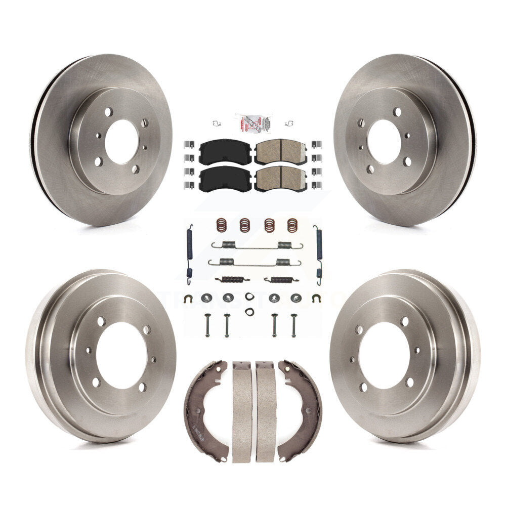 Rotors de frein à disque avant et arrière, Kit de tambour à tampons en céramique (7 pièces) pour Mitsubishi Lancer E