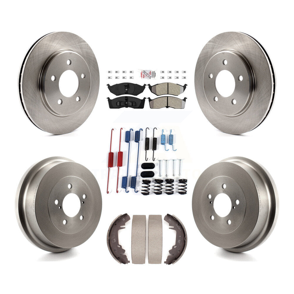 Rotors de frein avant et arrière, Kit de tambour à plaquettes semi-métalliques (7 pièces) pour Dodge Caravan Gran