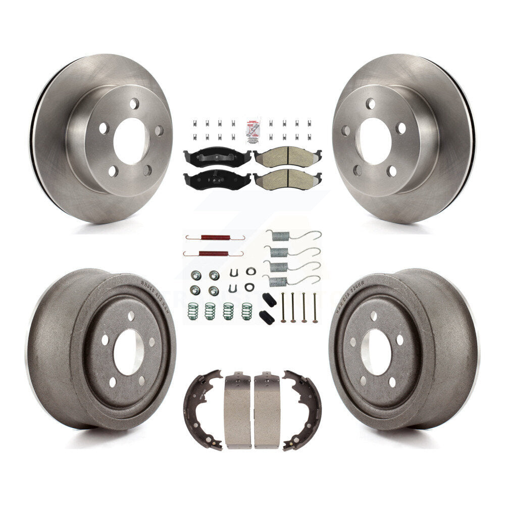 Rotor de frein à disque avant et arrière, Kit de plaquettes et de tambour semi-métalliques (7 pièces) pour Jeep Wrangle