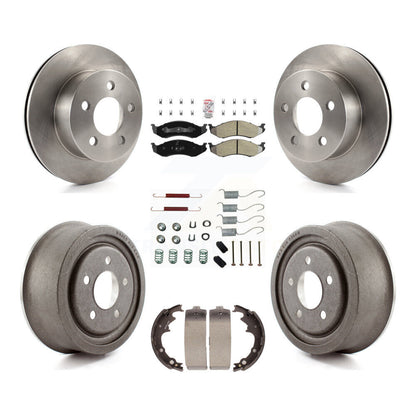 Rotor de frein à disque avant et arrière, Kit de plaquettes et de tambour semi-métalliques (7 pièces) pour Jeep Wrangle