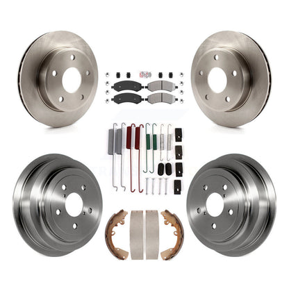 Kit de plaquettes et de tambour semi-métalliques pour Rotor de frein avant et arrière (7 pièces) pour Dakota Dodge Ra
