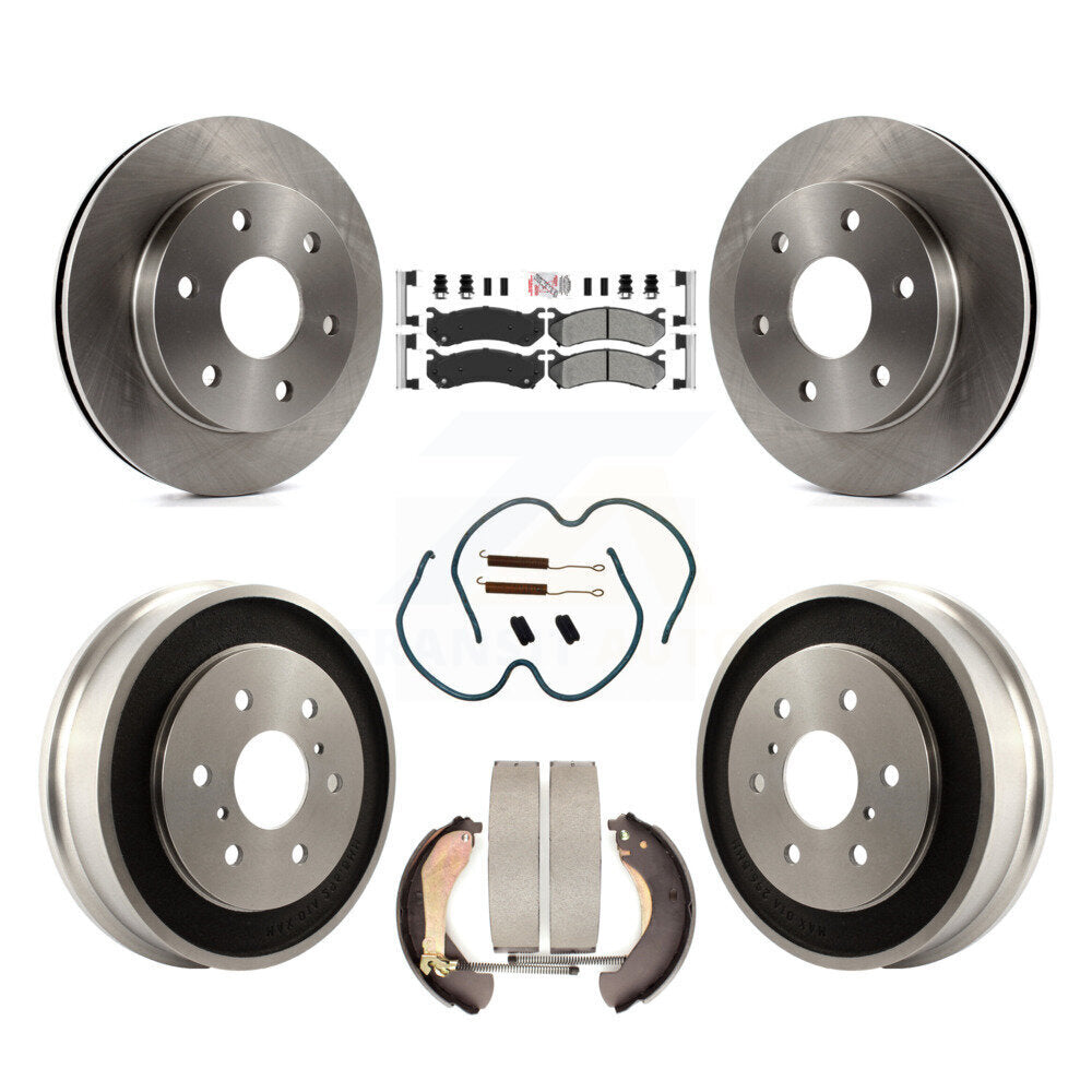 Kit de tambour à plaquettes semi-métalliques pour rotors de frein avant et arrière (7 pièces) pour Chevrolet Silverad