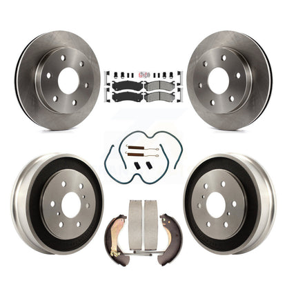 Kit de tambour à plaquettes semi-métalliques pour rotors de frein avant et arrière (7 pièces) pour Chevrolet Silverad