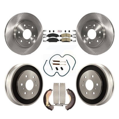 Rotors de frein avant et arrière, Kit de tampons et de tambour en céramique (7 pièces) pour Chevrolet GMC Silverad