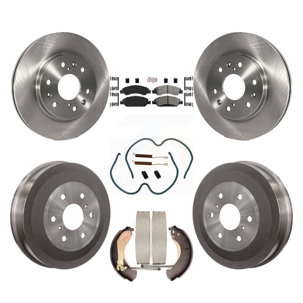 Kit de tambour à plaquettes semi-métalliques pour rotors de frein avant et arrière (7 pièces) pour Chevrolet Silverad