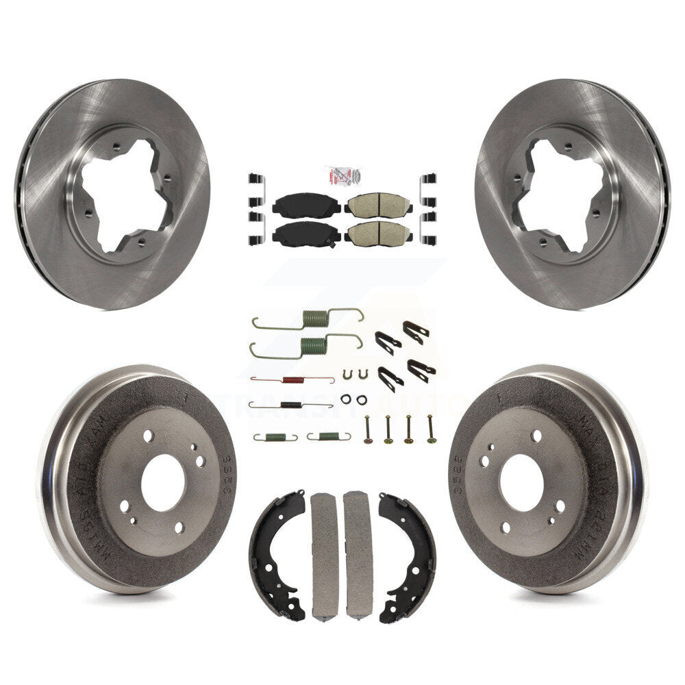 Rotors de frein à disque avant et arrière, plaquettes en céramique et Kit de tambour (7 pièces) pour Honda Accord