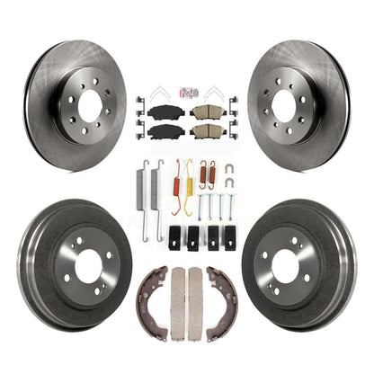 Rotors de frein à disque avant et arrière, plaquettes en céramique et Kit de tambour (7 pièces) pour Honda Fit